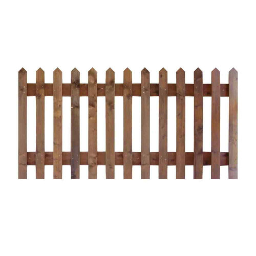 6FT x 4FT Point Top Picket Fence Panel - Pressure Treated Brown 6FT x 4FT Point Top Picket Fence Panel - Pressure Treated Brown