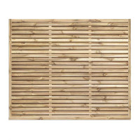 6FT x 5FT Framed Contemporary Double Slatted Panel