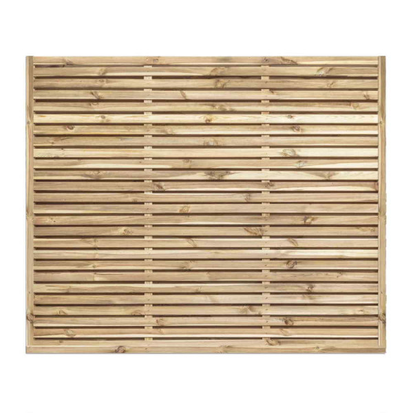 6FT x 5FT Framed Contemporary Double Slatted Panel