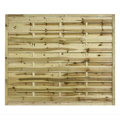 6FT x 5FT Horizontal Hit & Miss Panel - Pressure Treated Green/Natural