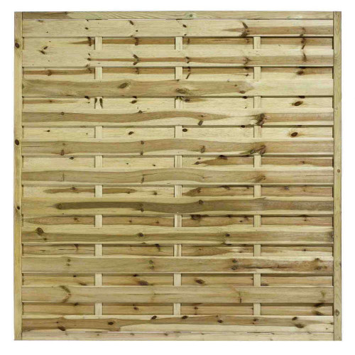6FT x 6FT Horizontal Hit & Miss Panel - Pressure Treated Green/Natural 6FT x 6FT Horizontal Hit & Miss Panel - Pressure Treated Green/Natural