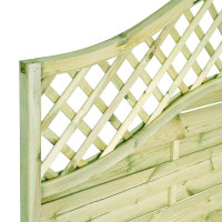 6FT x 5FT Omega Lattice Decorative Fence Panel - Pressure Treated Green