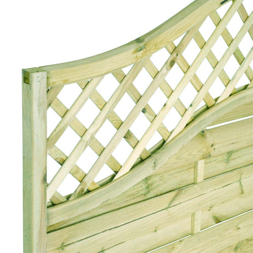6FT x 4FT Omega Lattice Decorative Fence Panel - Pressure Treated Green