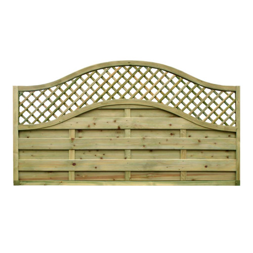 6FT x 3FT Omega Lattice Decorative Fence Panel - Pressure Treated Green/Natural 6FT x 3FT Omega Lattice Decorative Fence Panel - Pressure Treated Green/Natural
