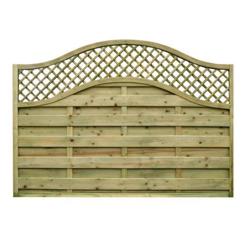 6FT x 4FT Omega Lattice Decorative Fence Panel - Pressure Treated Green/Natural 6FT x 4FT Omega Lattice Decorative Fence Panel - Pressure Treated Green/Natural