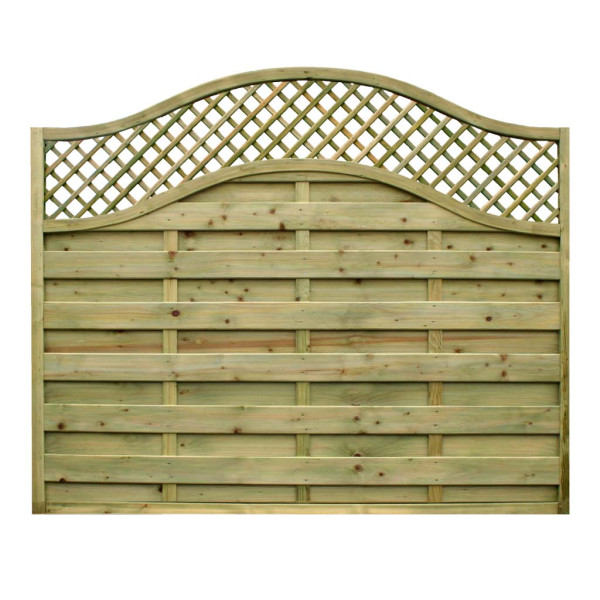 6FT x 5FT Omega Lattice Decorative Fence Panel - Pressure Treated Green