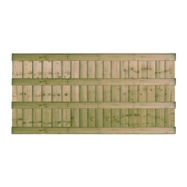 6FT x 3FT Ultra Heavy Duty Closeboard Fence Panel - Pressure Treated Green
