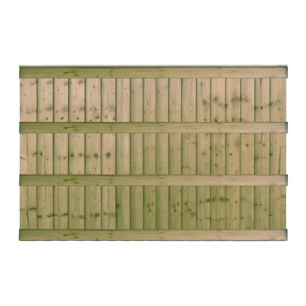 6FT x 4FT Ultra Heavy Duty Closeboard Fence Panel - Pressure Treated Green