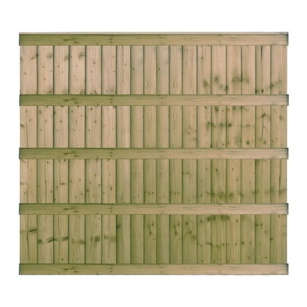 6FT x 5FT 6 Inch Ultra Heavy Duty Closeboard Fence Panel - Pressure Treated Green