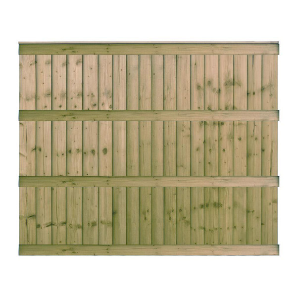 6FT x 5FT Ultra Heavy Duty Closeboard Fence Panel - Pressure Treated Green