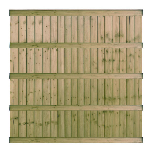 6FT x 6FT Ultra Heavy Duty Closeboard Fence Panel - Pressure Treated Green