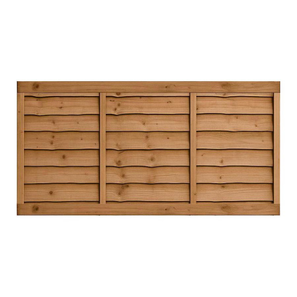 6FT x 3FT Waney Lap Fence Panel - Pressure Treated Brown
