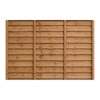 6FT x 4FT Waney Lap Fence Panel - Pressure Treated Brown