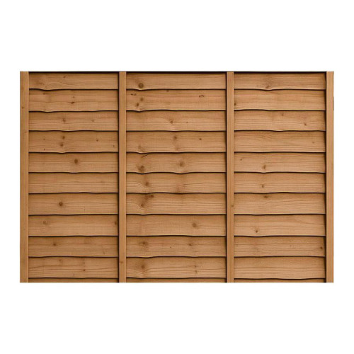 6FT x 4FT Waney Lap Fence Panel - Pressure Treated Brown