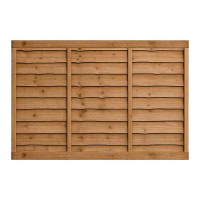 6FT x 4FT Waney Lap Fence Panel - Pressure Treated Brown