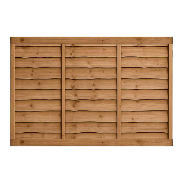 6FT x 4FT Waney Lap Fence Panel - Pressure Treated Brown