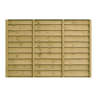 6FT x 4FT Waney Lap Fence Panel - Pressure Treated Green