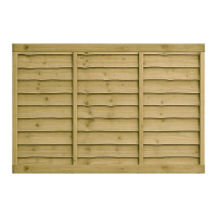 6FT x 4FT Waney Lap Fence Panel - Pressure Treated Green
