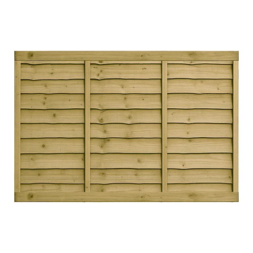 6FT x 4FT Waney Lap Fence Panel - Pressure Treated Green/Natural 6FT x 4FT Waney Lap Fence Panel - Pressure Treated Green/Natural