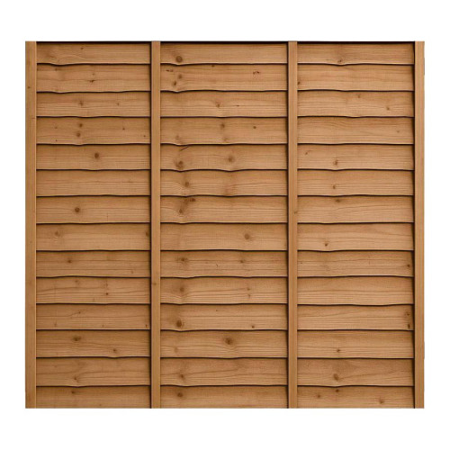 6FT x 5FT 6 Inch Waney Lap Fence Panel - Pressure Treated Brown