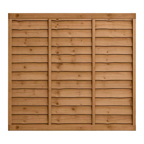 6FT x 5FT 6 Inch Waney Lap Fence Panel - Pressure Treated Brown 6FT x 5FT 6 Inch Waney Lap Fence Panel - Pressure Treated Brown