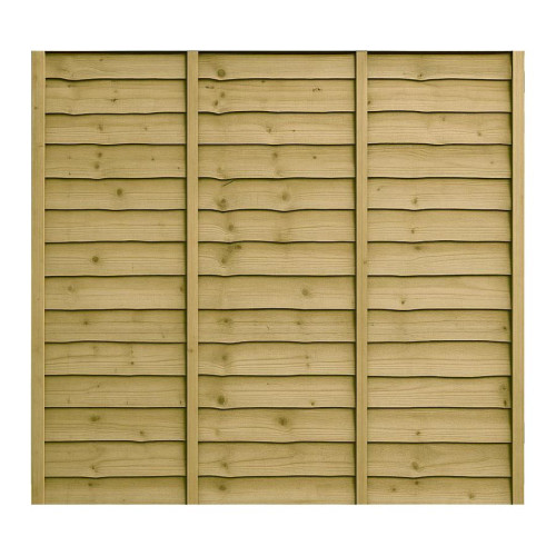 6FT x 5FT 6 Inch Waney Lap Fence Panel - Pressure Treated Green