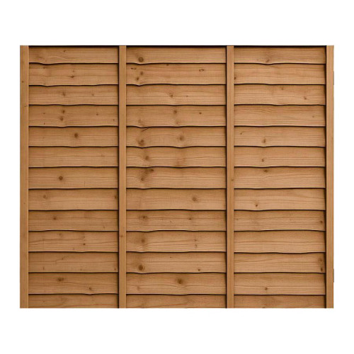 6FT x 5FT Waney Lap Fence Panel - Pressure Treated Brown