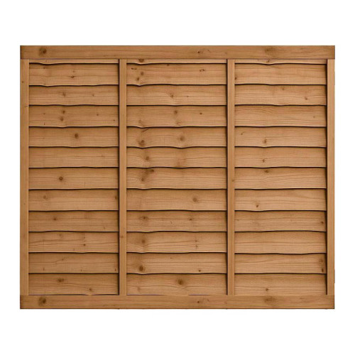 6FT x 5FT Waney Lap Fence Panel - Pressure Treated Brown 6FT x 5FT Waney Lap Fence Panel - Pressure Treated Brown