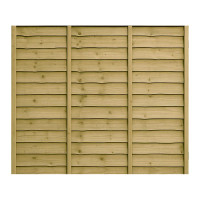 6FT x 5FT Waney Lap Fence Panel - Pressure Treated Green