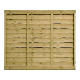 6FT x 5FT Waney Lap Fence Panel - Pressure Treated Green/Natural