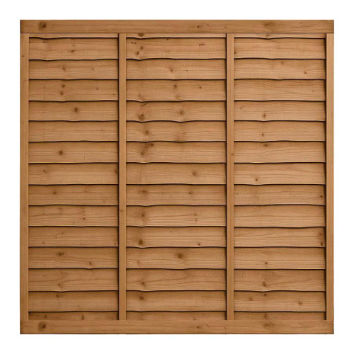 6FT x 6FT Waney Lap Fence Panel - Pressure Treated Brown 6FT x 6FT Waney Lap Fence Panel - Pressure Treated Brown