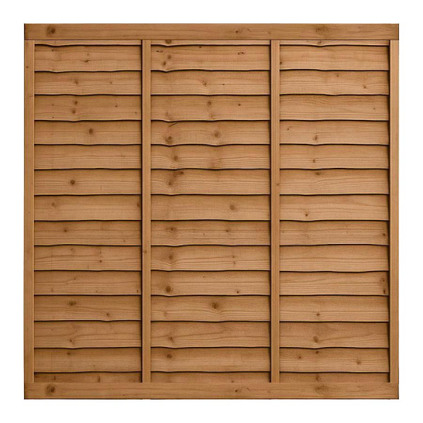 6FT x 6FT Waney Lap Fence Panel - Pressure Treated Brown