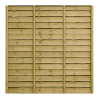 6FT x 6FT Waney Lap Fence Panel - Pressure Treated Green