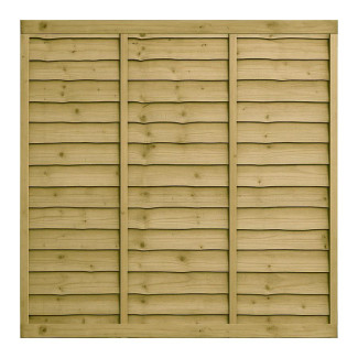 6FT x 6FT Waney Lap Fence Panel - Pressure Treated Green/Natural