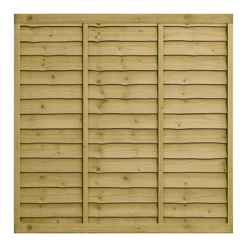 6FT x 6FT Waney Lap Fence Panel - Pressure Treated Green/Natural 6FT x 6FT Waney Lap Fence Panel - Pressure Treated Green/Natural