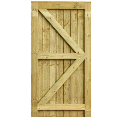 Green 1.75M x 0.9M Fully Framed Premium Feather Edge Garden Gate