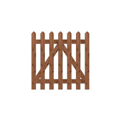 Point Top Picket Gate with Ironmongery