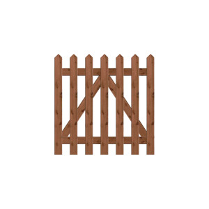 Point Top Picket Gate with Ironmongery